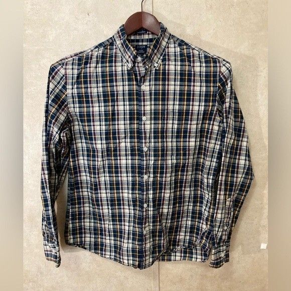 J.Crew Factory Men’s L Plaid Shirt Slim Fit Flex Long Sleeve Button Down - Picture 2 of 9